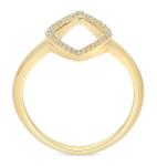 Engagement White CZ Rhombus Statement Ring Gold 925 Sterling Silver Jewelry for