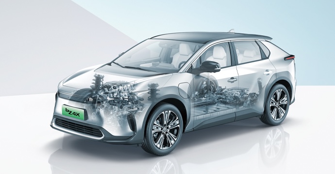 TO-YOTA BZ4X 615KM Electric Car SUV Powered by Ternary Lithium Electricity and 4690*1860*1650 Dimensions for 2024