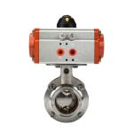 Manual Operation 304 Stainless Steel Pneumatic Clamp Type Sanitary Butterfly