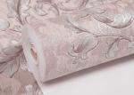 Embossed Light Pink Living Room Wallpaper with Washable Vinyl Material , CE ISO