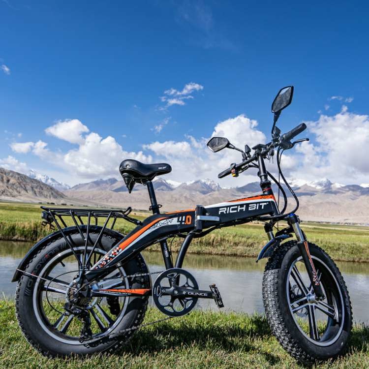 Electric Folding City Bike Commuter 20" 500w 4.0 Super Wide Tire 48v 9.6Ah RICH BIT 016