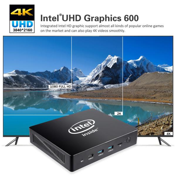 J4105 Thin Client PC Win10 HDMI VGA Gigabit LAN PC BOX USB3.0 Type - C