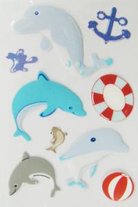 Wholesale Printable Funny Kids Puffy Stickers For Scrapbooking 3D Dolphins Design from china suppliers