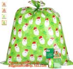 Giant christmas party plastic santa present gift sack bag,Large size custom