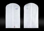 Folding White Peva Water Resistant Non Woven Garment Bag For Suit Cover