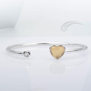 Wholesale 925 Sterling Silver Meteorite Bracelets Heart Bangle Bracelet 10mm from china suppliers