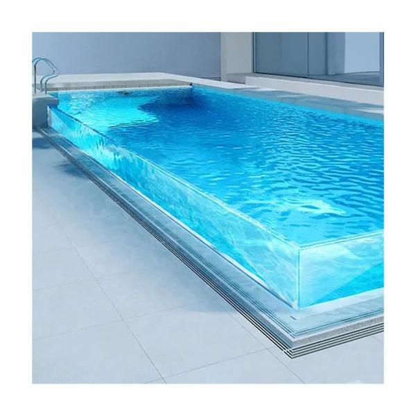 Cutting Service Aupool Transparent Glass Sided Villa Swimming Pool for Hotel