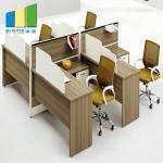 Melamine Finish Board Staff Workstation Office Furniture L Shaped 5 Years