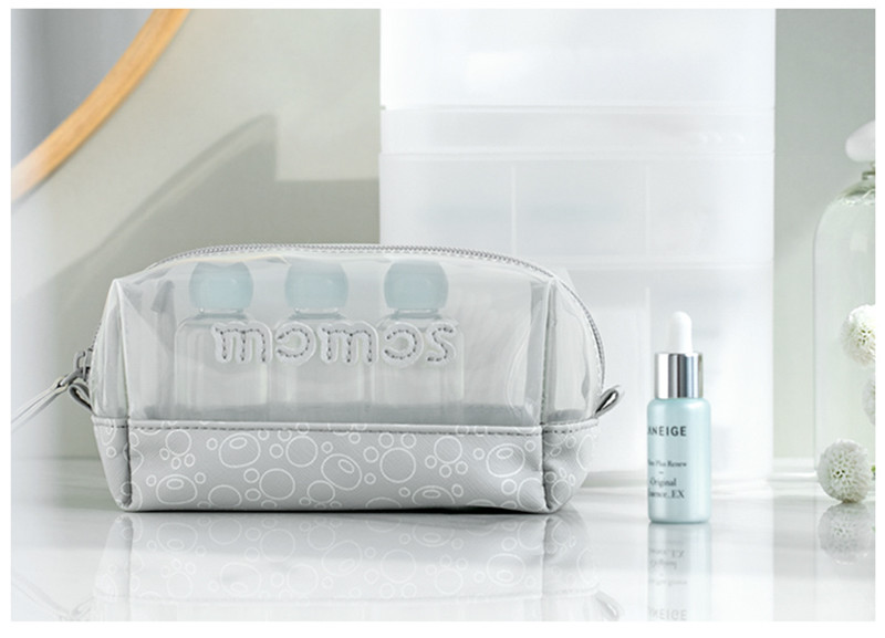 PU Leather Toiletry Travel Bags With Zipper Closure