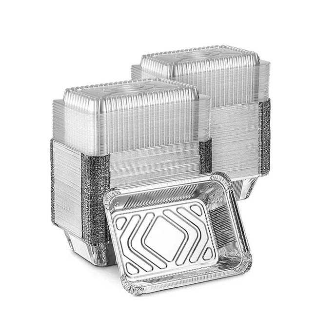 1LB Aluminium Foil Oblong Lunch Box Take - Out Pan For Versatile Food Container