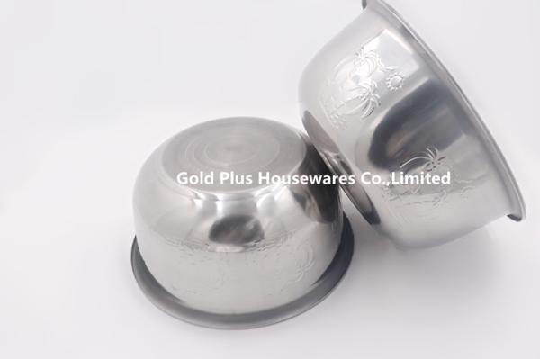 24cm Cookware set stainless steel indian basin kitchen big round wash basin with