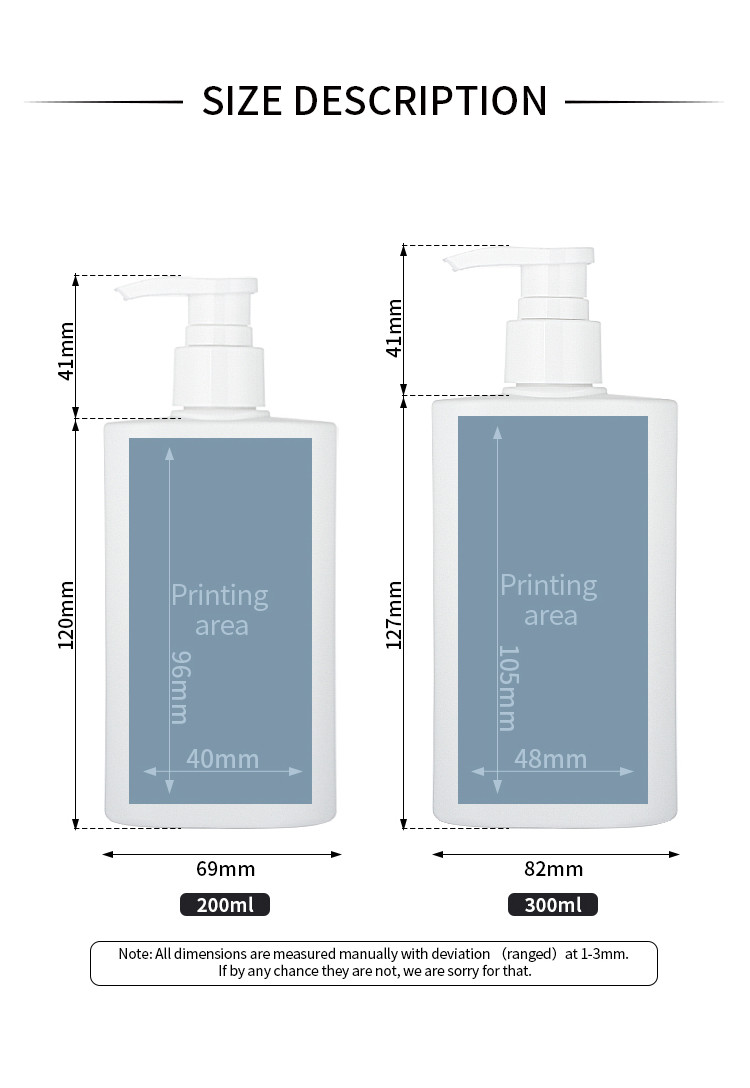 Matte White 200ml printed lotion packaging body wash pump lotion baby shampoo and conditioner bottle