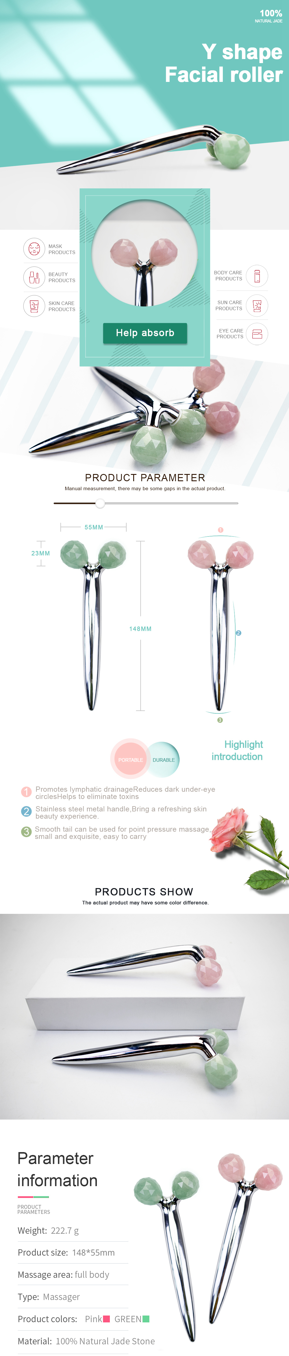 148mm V Shaping Facial Lift Massage Tool
