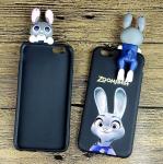 Cool Judy Rabbit Silicone Phone Cover With 3D Soft PVC Judy Charm Decoration,
