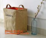 Wholesale Foldable waterproof jute dirty clothes basket/folding laundry basket