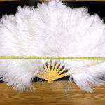 50-55 Cm Party Decoration Ostrich Feather Hand Fan White Purple Hot Item Dyed