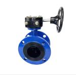 Industrial Turbine Double Flange Cast Steel Butterfly Valve With PTFE Liner