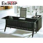 Commercial Officeworks Glass Desk For CEO Executive Office Room