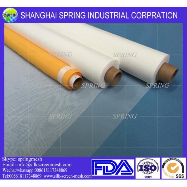 High Tension Polyester Screen Printing Mesh Fabric Plain Weave Type Yellow / Black