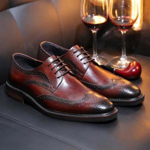 Wholesale Derby Style Mens Brown Lace Up Shoes Flat Mens Woven Leather Slip On Shoes from china suppliers