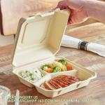 100% Compostable 3 Comp Take Out Food Containers Containers, Natural Disposable