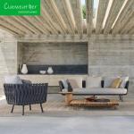 Customized Professional Modern Hotel Outdoor Fabric Aluminum Frame 2 Sets Lounge