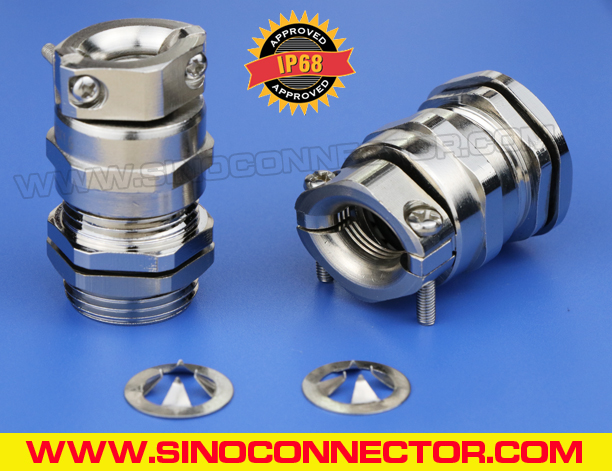 EMC / RFI Cable Glands Brass Metal IP68 with Strain Relief Clamp