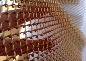 Wholesale Corrosion Resistant Coil Metal Mesh Curtains Gold Color For Interior Decoration from china suppliers