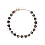 Thorn CZ Diamond Tennis Bracelet Rhodium Plated Black Gemstone Bracelet