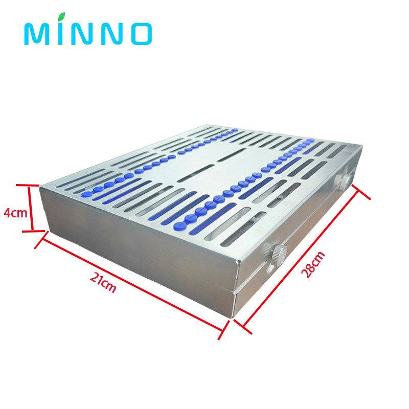 Dental Autoclavable Surgical Sterilization Box Stainless Steel Sterilization Rack Surgical Autoclavable Sterilization Box Dental Cassette File Burs