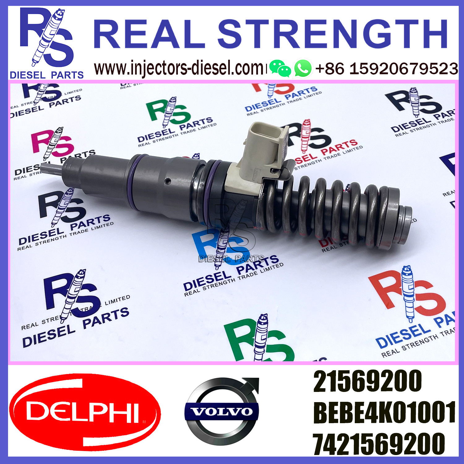 DELPHI 4pin injector 21569200 BEBE4K01001 Diesel pump Injector V-O-L-V BEBE4K01001 7421569200 E3.27 for V-O-L-V MD13