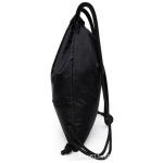 Black Printed Nylon Drawstring Backpack Water Resistant For Swimming / Travel