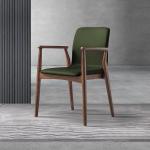Rubber Wood Frame Dining Chair for Restaurant Customize Luxury Modern Wooden
