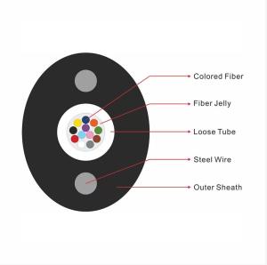 Wholesale FTTH Uni-Tube 12Cores Flat Drop Cable Fiber Optic Cable 5*6mm FRP Strength PE Sheath from china suppliers