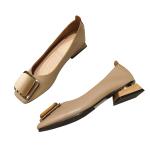 HZM023 Thick Heel Single Shoes Women Low Heel Shallow Mouth Mary Jane Women'S