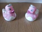 Pink Wedding Rubber Ducks Gift , Small Bride And Groom Rubber Ducks Phthalate