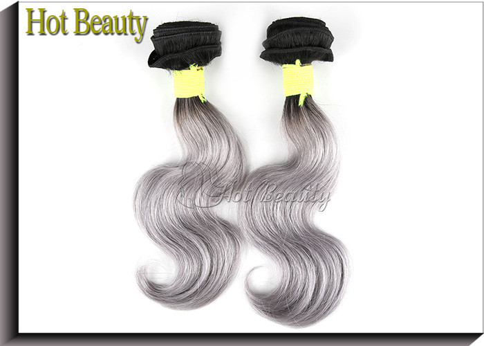 Silver Grey 100 Virgin Brazilian Hair Bundles , Grade Deep Wave Human Hair 6a Weft