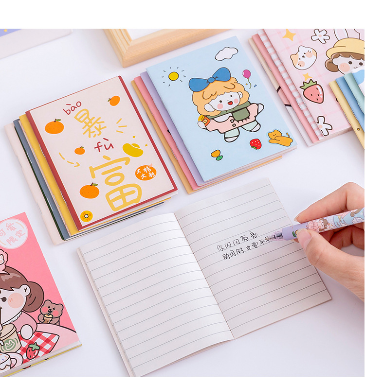 2022 Agenda Organizer A7 Size Kid's Cute Note Book with Cartoon Print Self-Adhesive