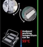 Grey Housing Ac220v High Lumen Led Floodlight Aluminum