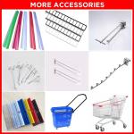 Portable Steel Blue Shopping Cart Wagon Shopping Basket with Accessory Basket