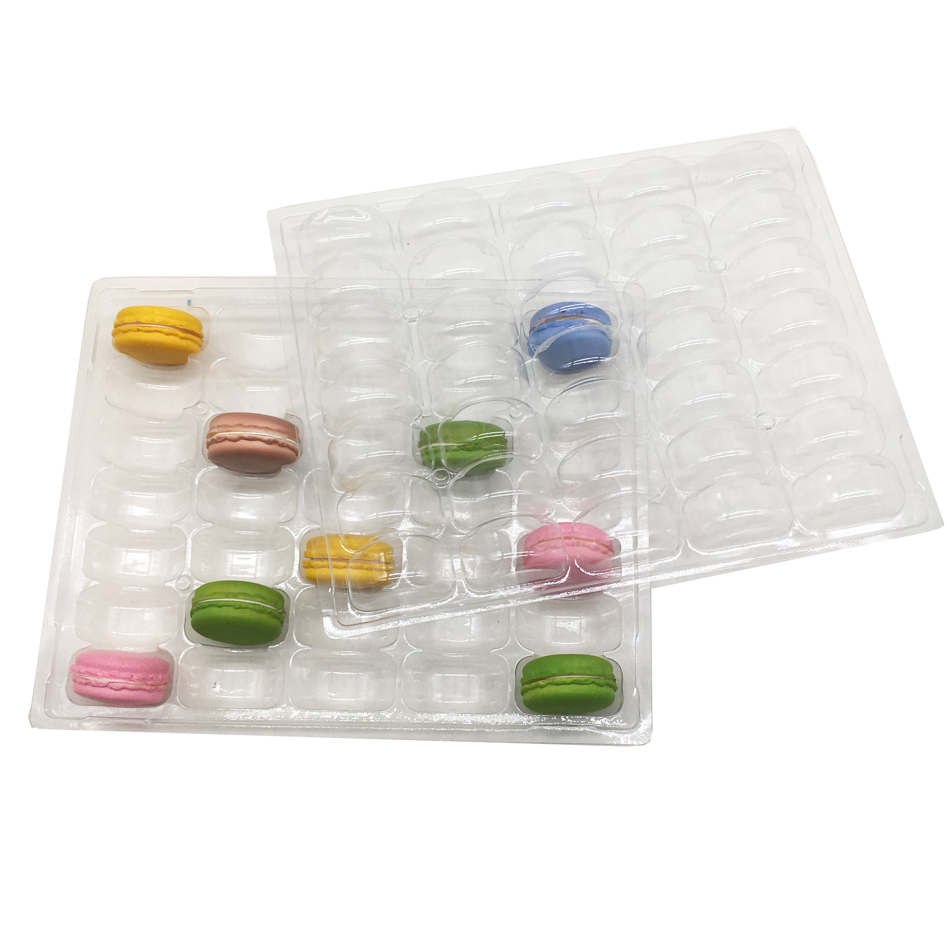 5x7 35pcs Macaron Packaging Clear PVC PET Plastic Tray For Macaron Packing