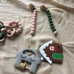 Customized Silicone Teething Bead Bracelet For Infant Baby Kids Playing
