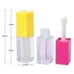 Square Plastic Lip Glaze Tube with Brush Cosmetic Type Lipgloss Custom Color 4