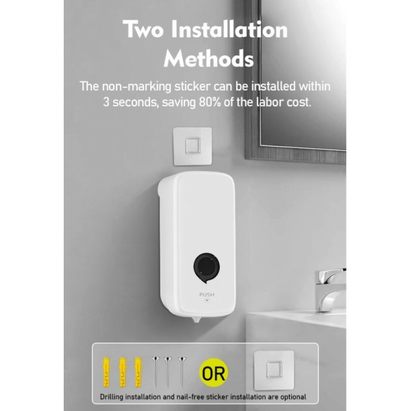 Modern ABS Wall Mounted Foam Soap Dispenser 500ML Commercial Hand Soap Dispenser