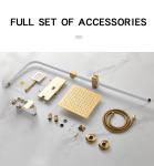 Cold Hot Water Rainfall Sanitary Ware Shower Bathroom Faucets Set