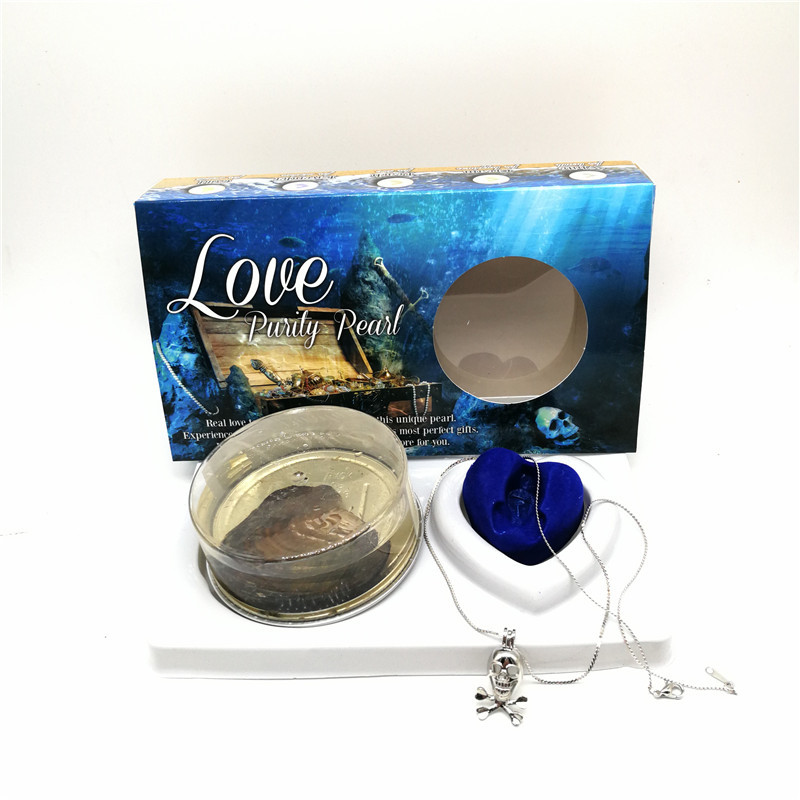Nice Gift Love Pearl and Wish Pearl Gift Set With Neckalce and Skull Cage Pendant