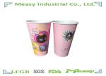 Disposable Single Wall Paper Cups Hot Coffee Drink Paper Cups 16oz Pink