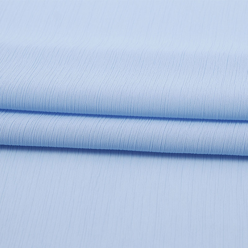 142GSM Crepe Yarn Dyed Woven Fabric 100% Polyester Apparel Fabric