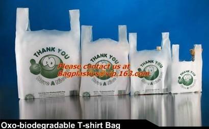 Vest Handle Sealing bags, Handle bags, Degradable T-shirt bag,biodegardable t