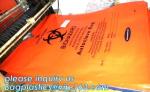 Biohazard medical waste bag yellow plastic draw tape bag, promotional medical